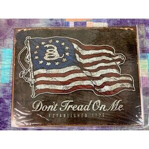 Don't Tread On Me Military Flag Garage Shop Bar Man Cave Wall Decor Sign 16x12.5